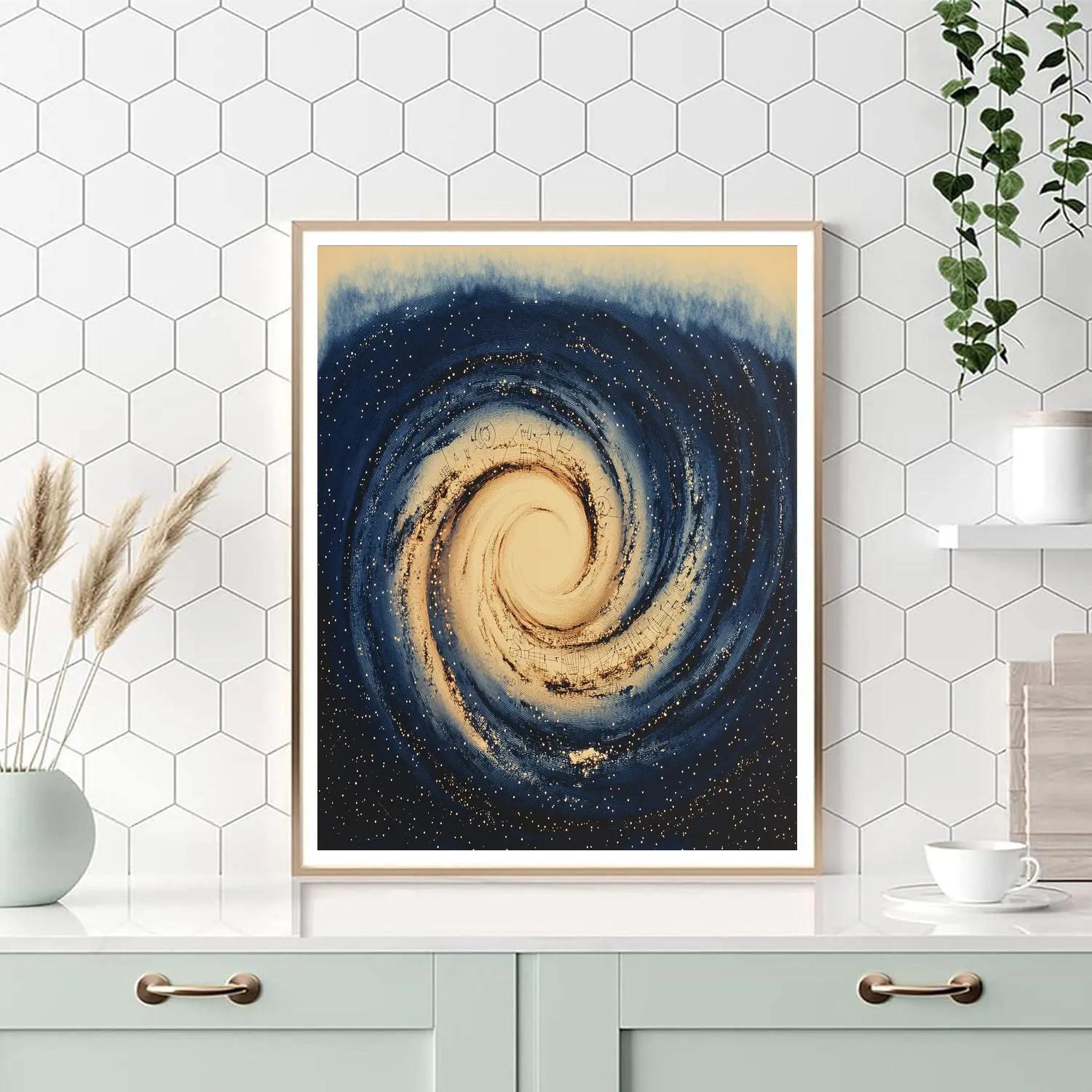 Leonardo Da Vinci Inspired Spiral Galaxy Vortices paint by numbers