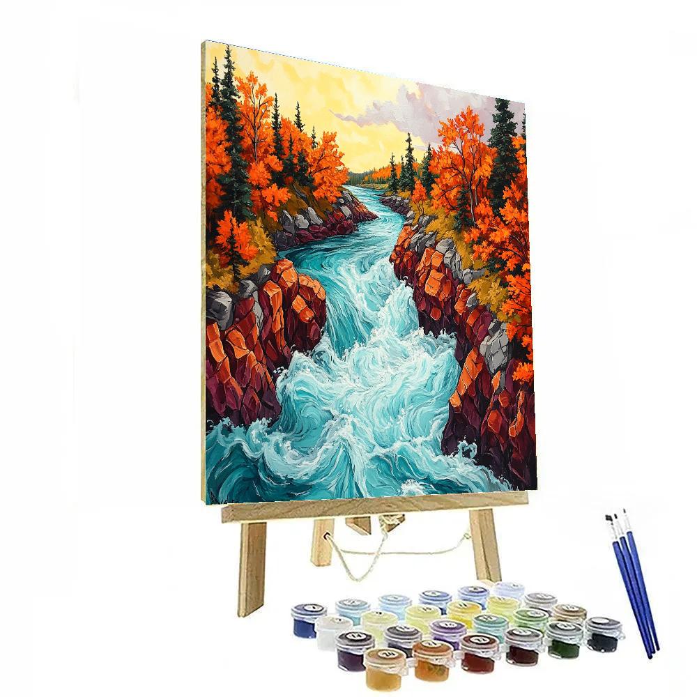 A.Y. Jackson Inspired Autumn Rapids In Algoma paint by numbers