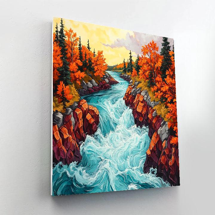 A.Y. Jackson Inspired Autumn Rapids In Algoma paint by numbers