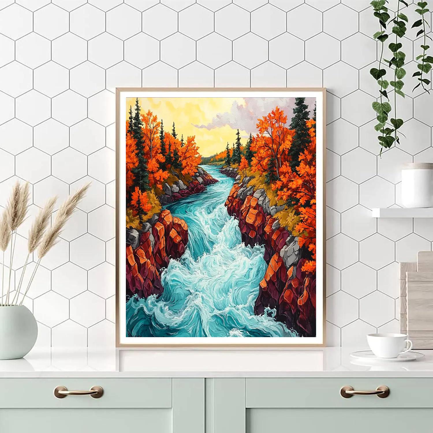 A.Y. Jackson Inspired Autumn Rapids In Algoma paint by numbers