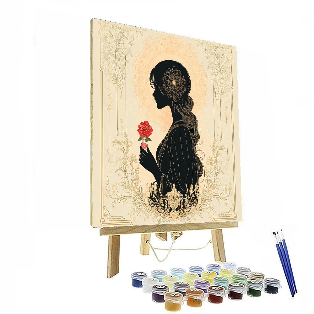 Alphonse Mucha Inspired Rose Perfume Poster painting number kit
