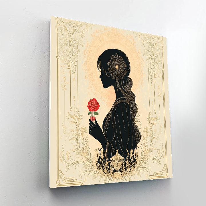 Alphonse Mucha Inspired Rose Perfume Poster painting number kit