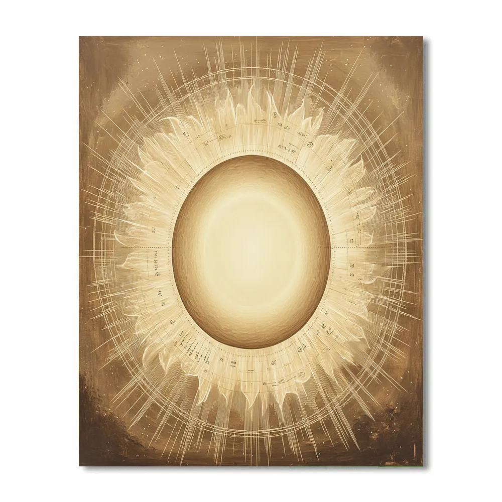 Leonardo Da Vinci Inspired Solar Corona Diagram painting number kit
