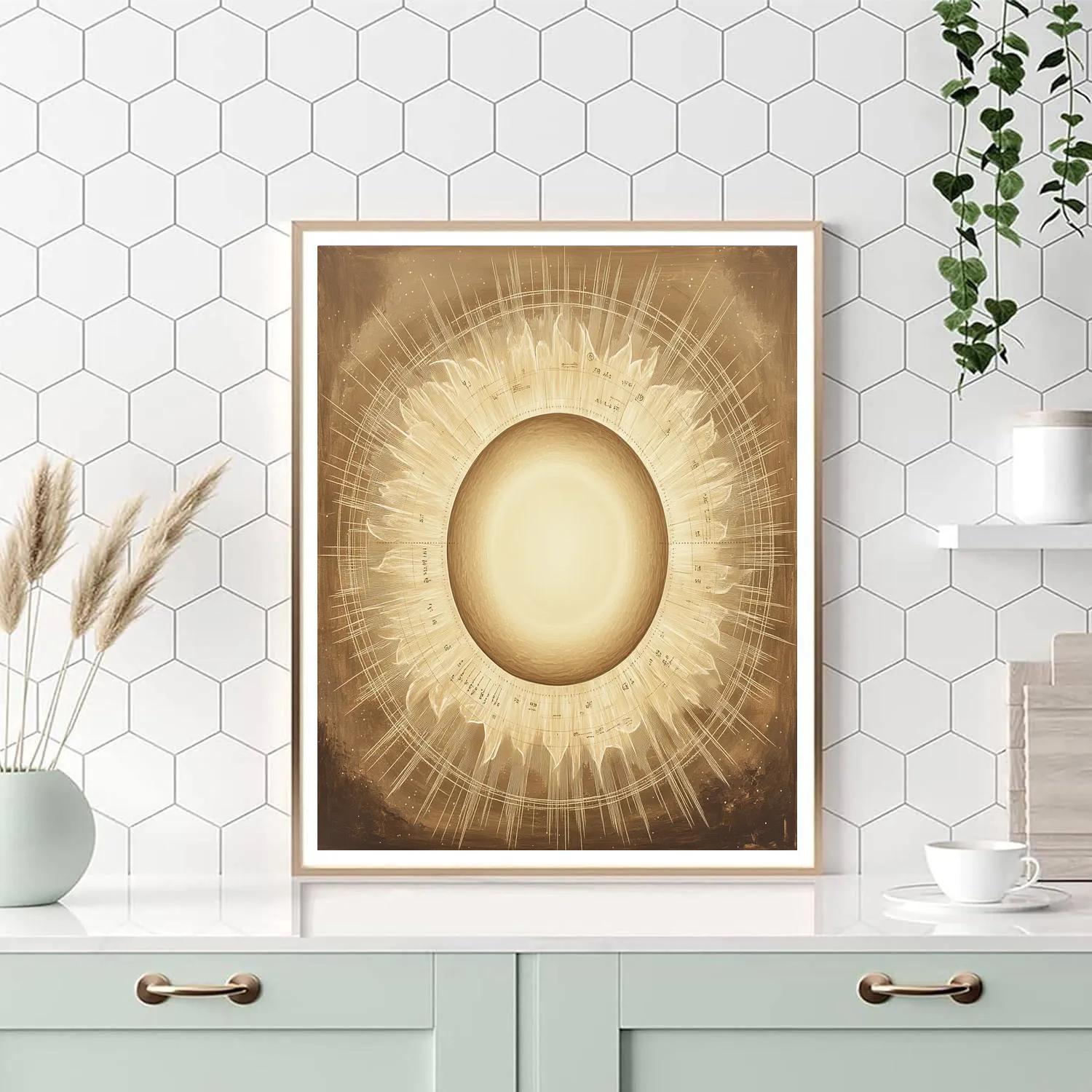 Leonardo Da Vinci Inspired Solar Corona Diagram painting number kit