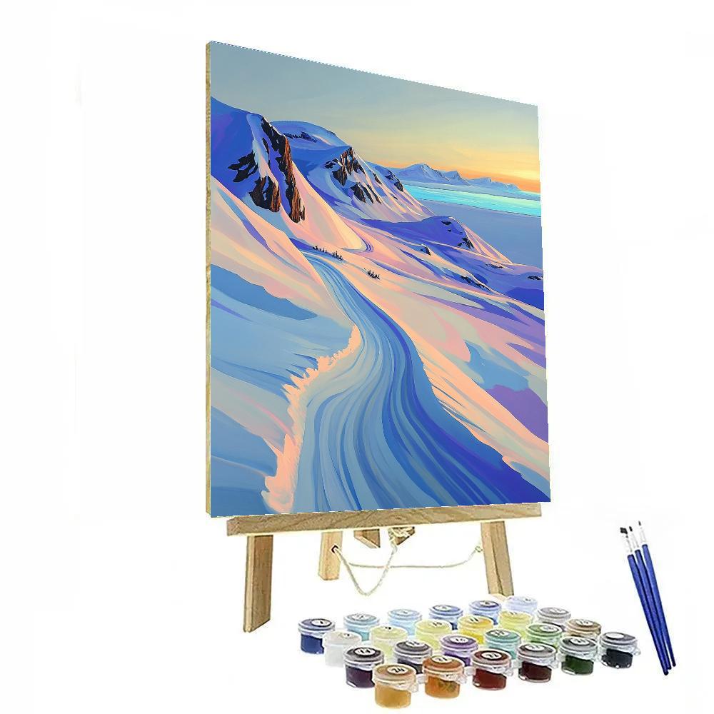 A.Y. Jackson Inspired Winter Light Over Arctic Ridge painting number kit