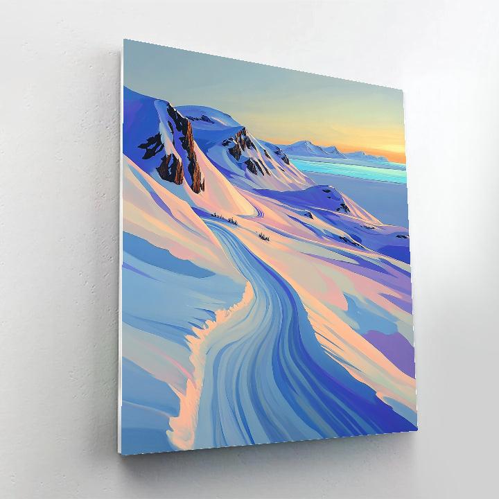 A.Y. Jackson Inspired Winter Light Over Arctic Ridge painting number kit