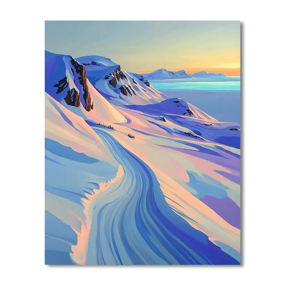 A.Y. Jackson Inspired Winter Light Over Arctic Ridge painting number kit