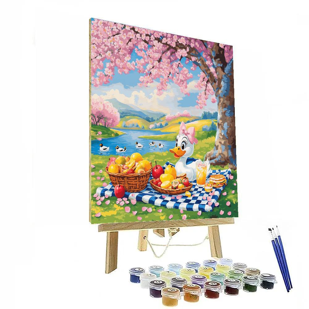 Daisy Duck Springtime Picnic Disney Inspired paint by color