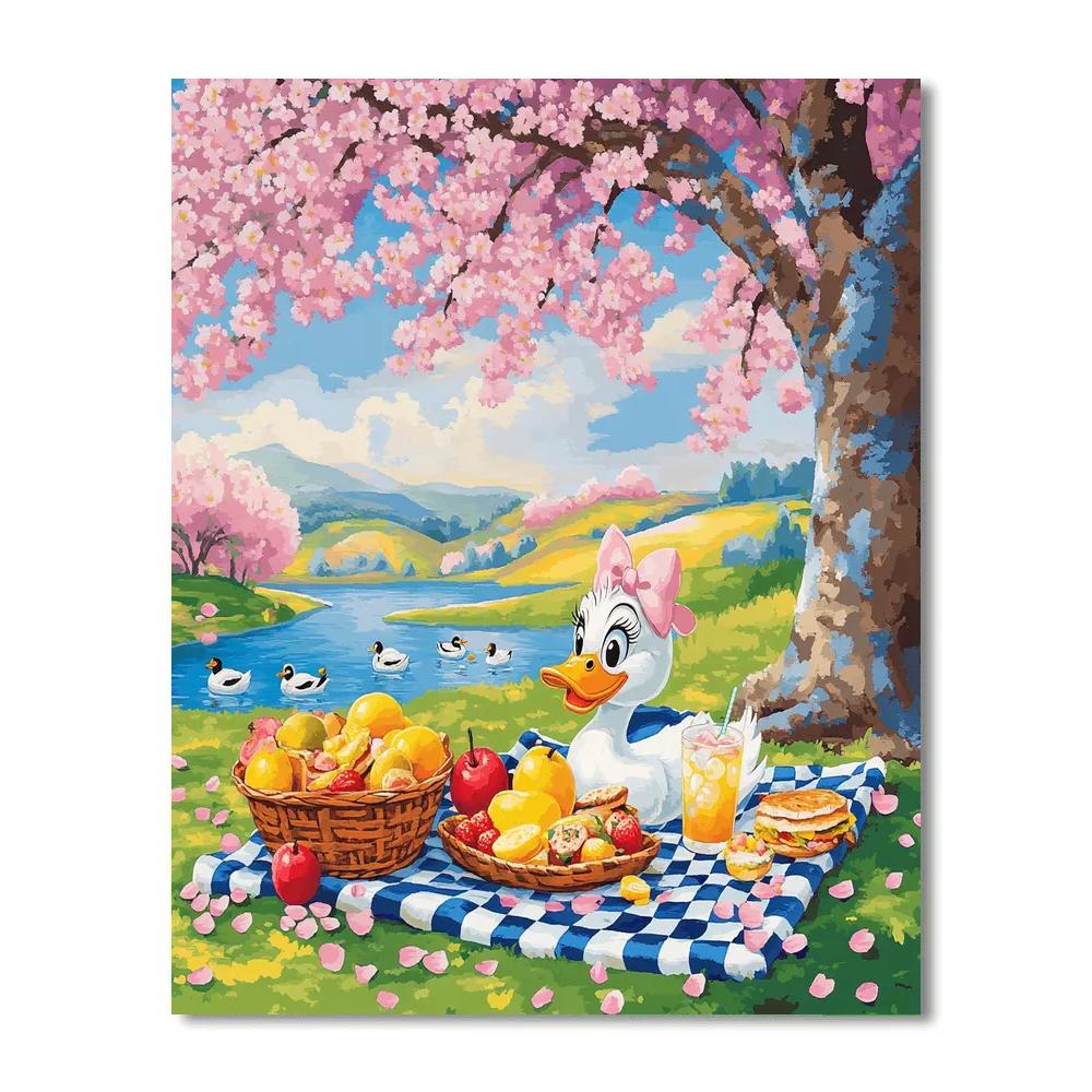 Daisy Duck Springtime Picnic Disney Inspired paint by color