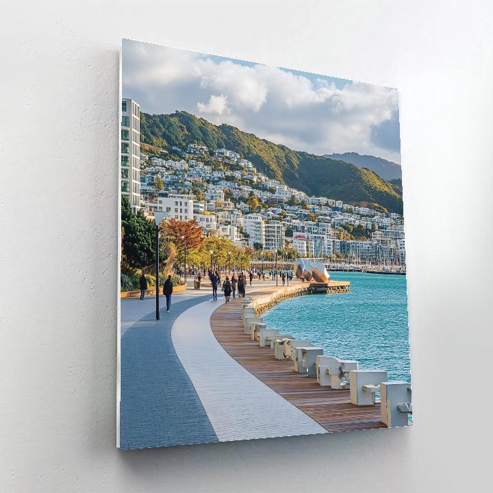 Harborfront Skyline Of Wellington New Zealand Painting by numbers kit