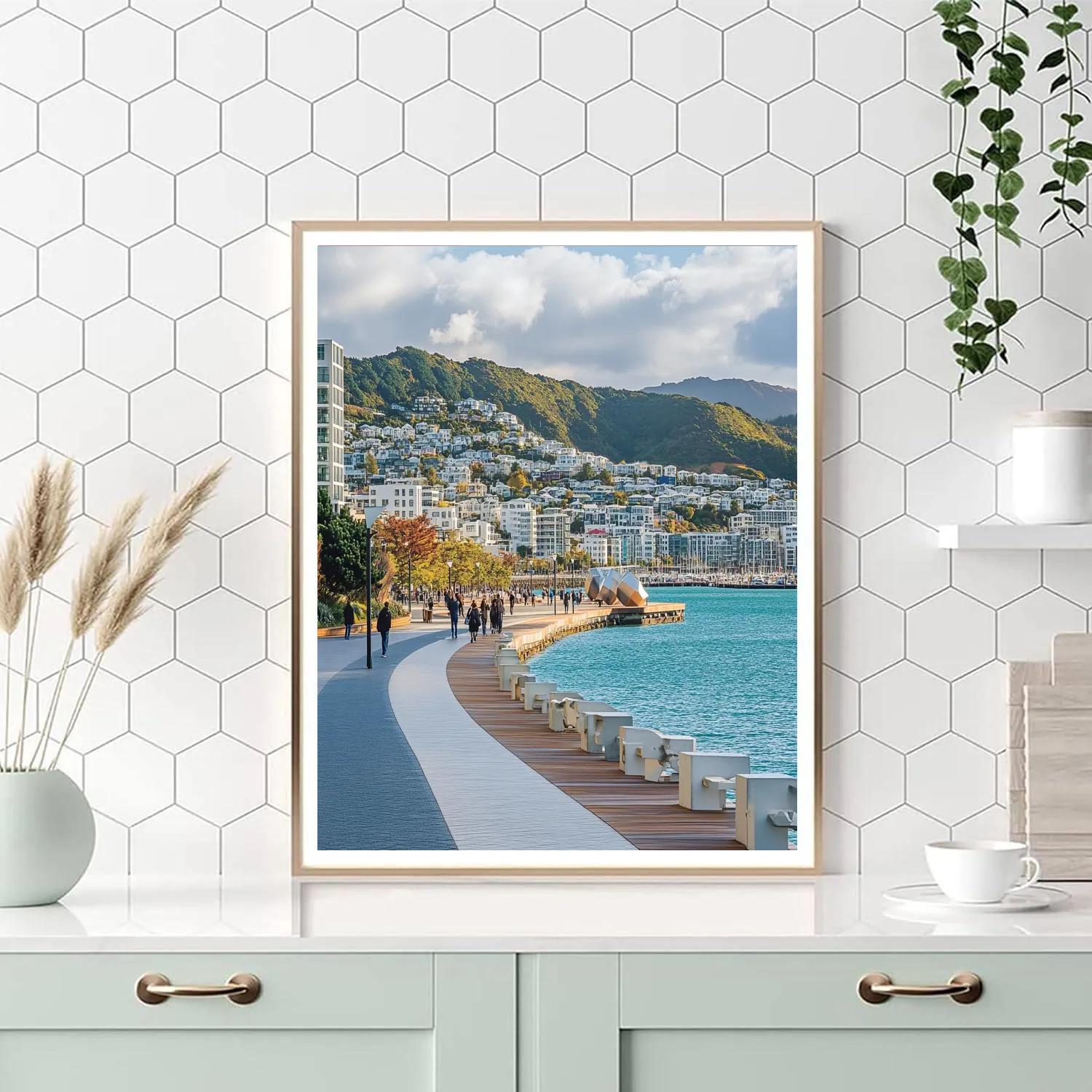 Harborfront Skyline Of Wellington New Zealand Painting by numbers kit
