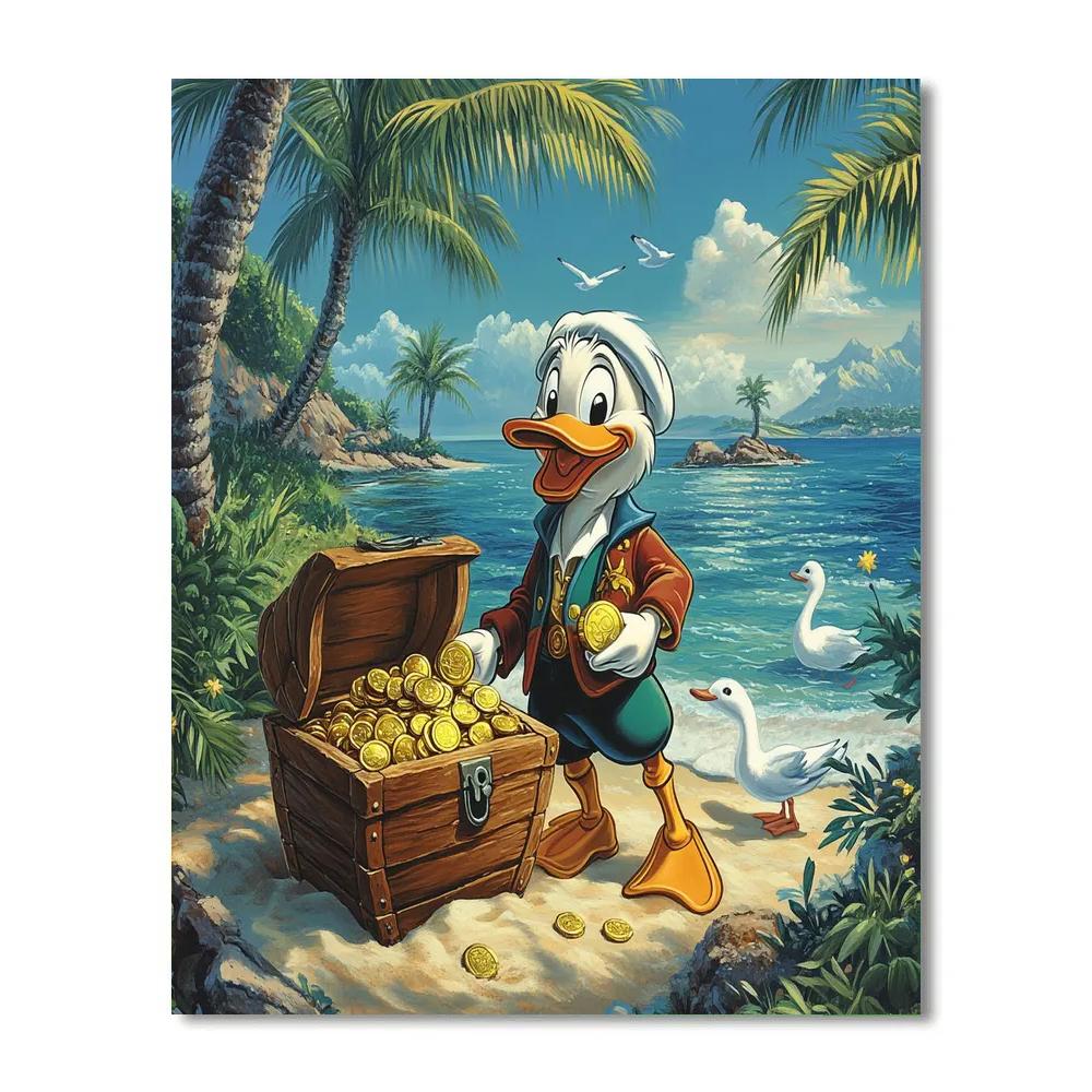 Scrooge McDuck Treasure Cove Discovery Disney Inspired Number painting