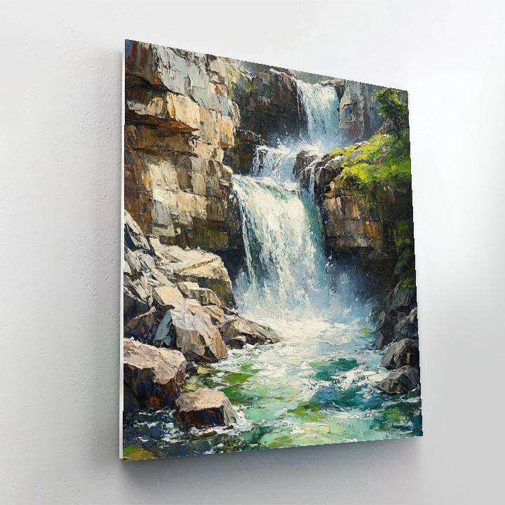 Courbet Inspired Rocky Waterfall painting number kit