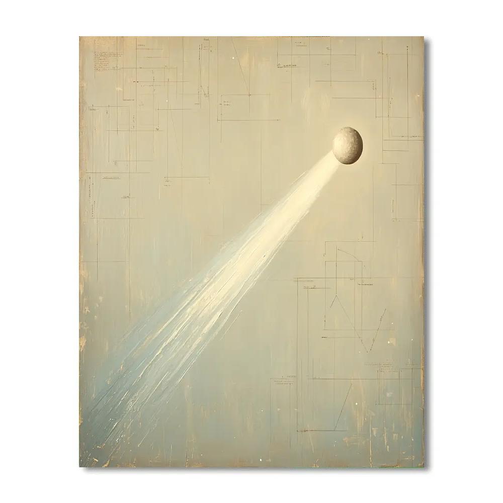 Leonardo Da Vinci Inspired Comet Tail Anatomy Number painting