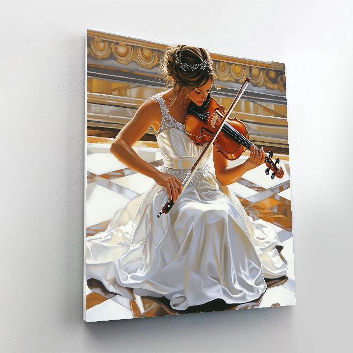 Ingres Inspired Classical Violinist paint by number