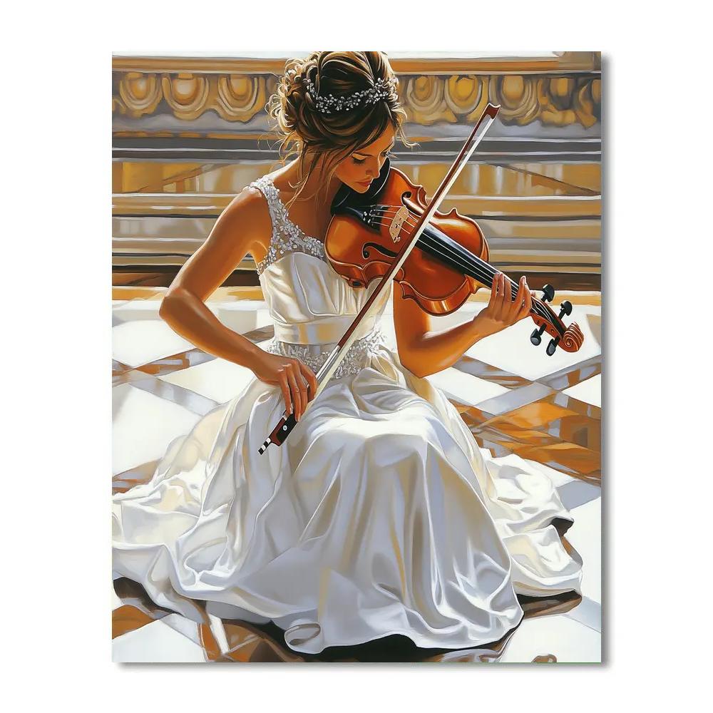 Ingres Inspired Classical Violinist paint by number