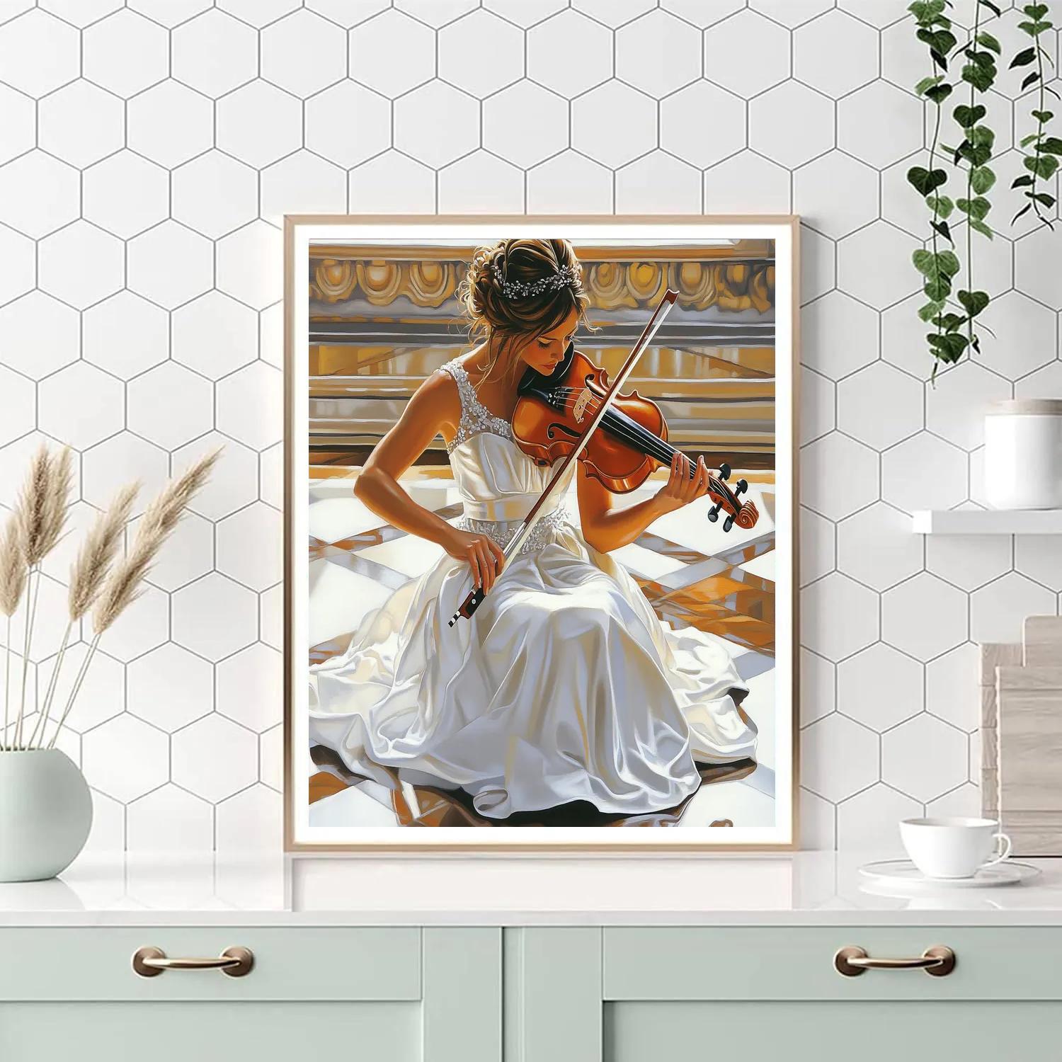 Ingres Inspired Classical Violinist paint by number