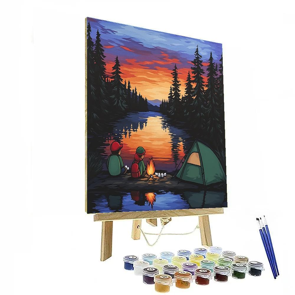 Huey And Louie Lakeside Campout Disney Inspired paint by color