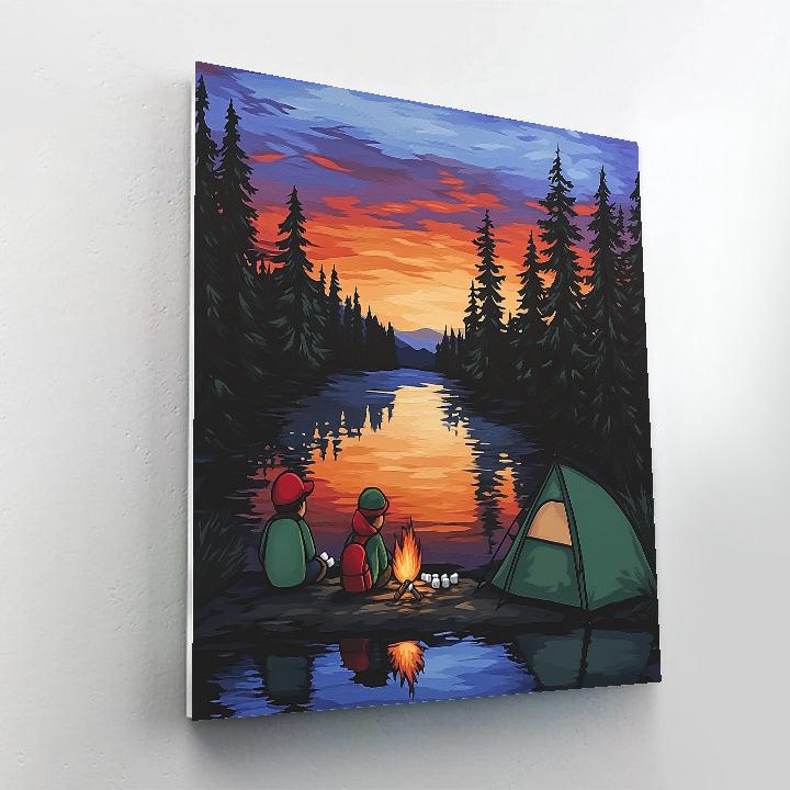 Huey And Louie Lakeside Campout Disney Inspired paint by color