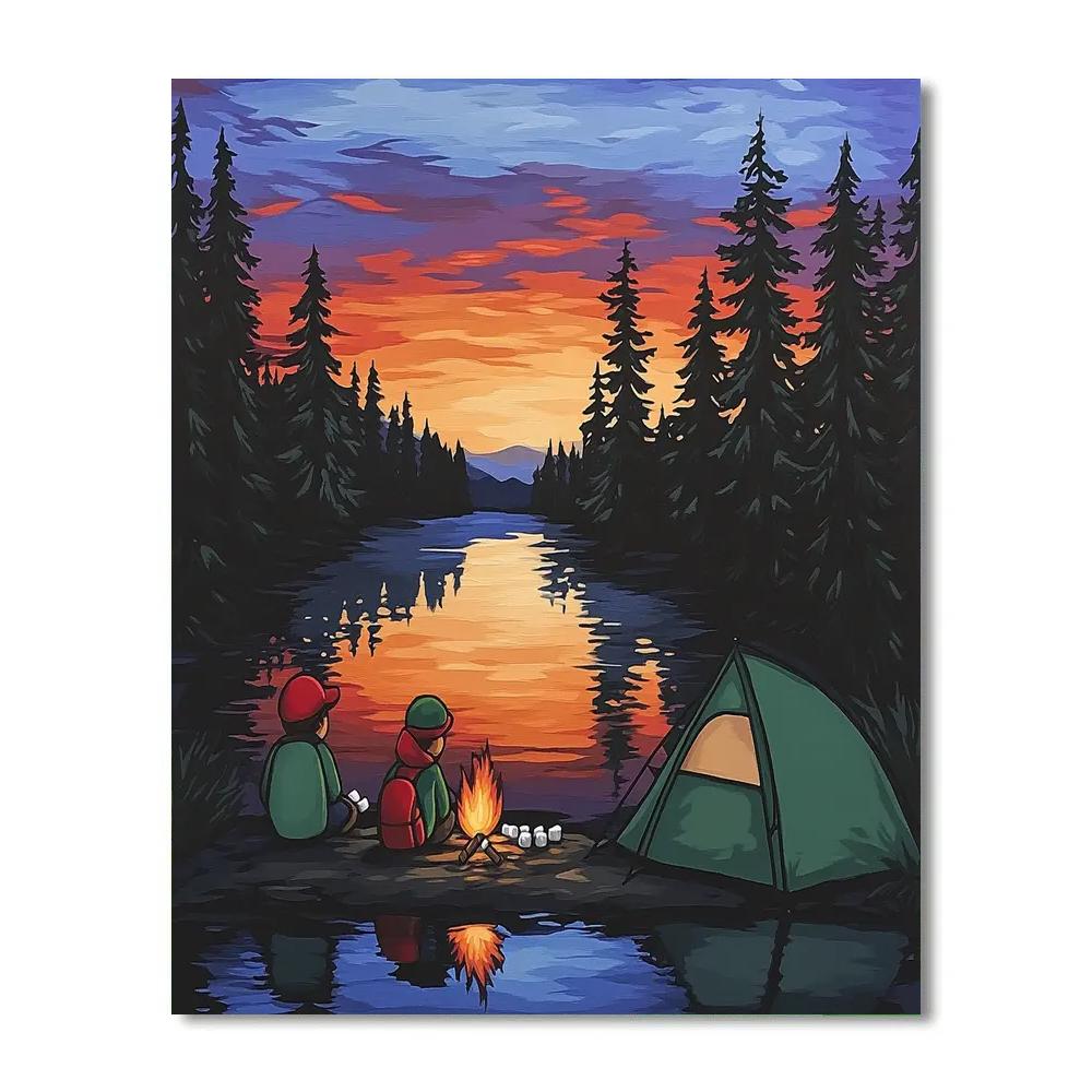 Huey And Louie Lakeside Campout Disney Inspired paint by color