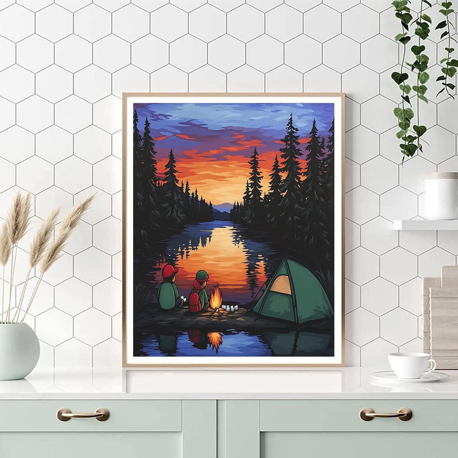 Huey And Louie Lakeside Campout Disney Inspired paint by color
