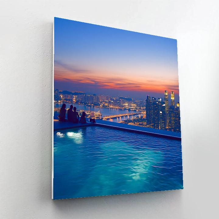 Evening Skyline From Marina Bay Sands Infinity Pool Singapore Paint by numbers kits