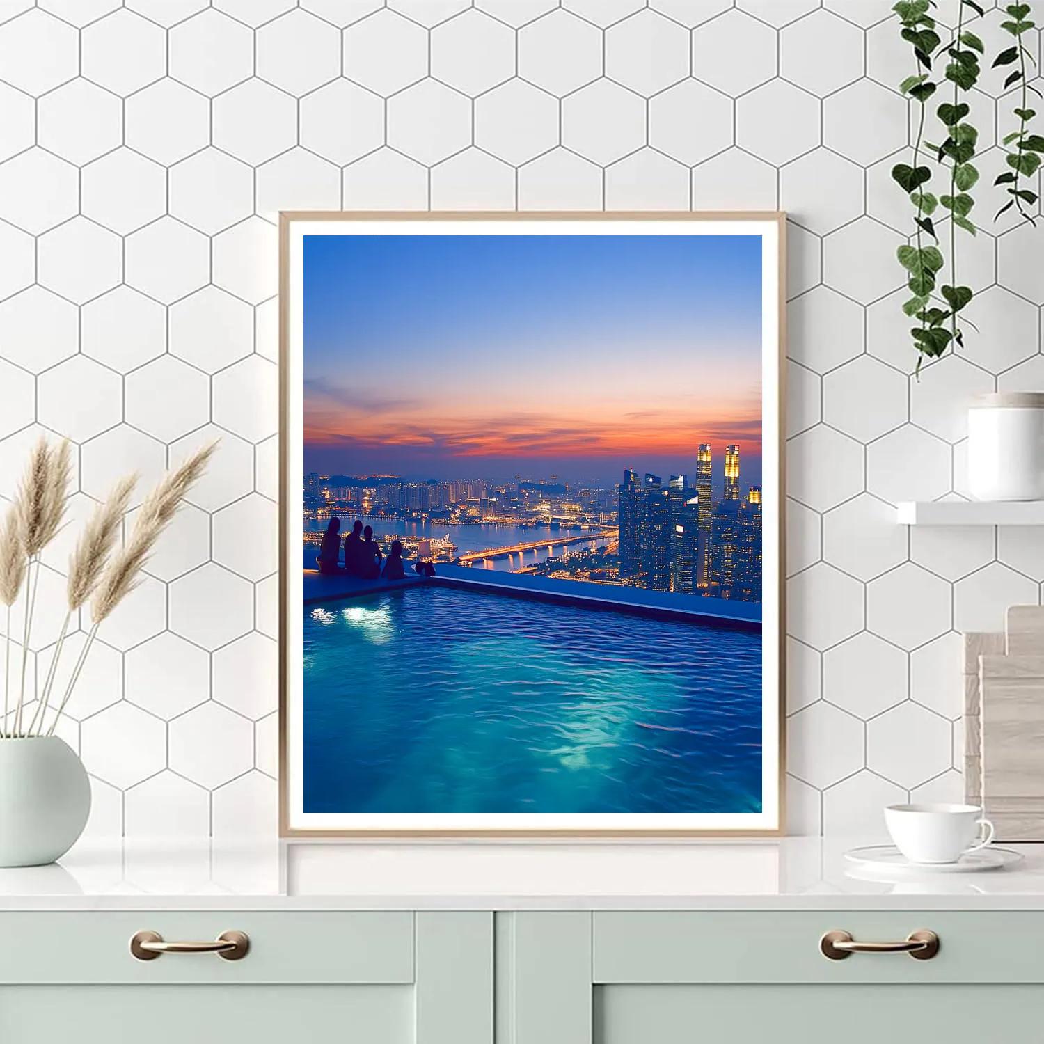 Evening Skyline From Marina Bay Sands Infinity Pool Singapore Paint by numbers kits