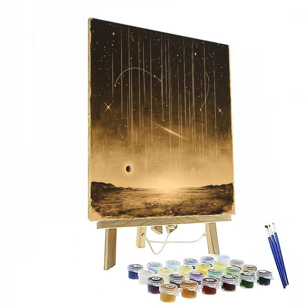 Leonardo Da Vinci Inspired Meteor Shower Tracings paint by color