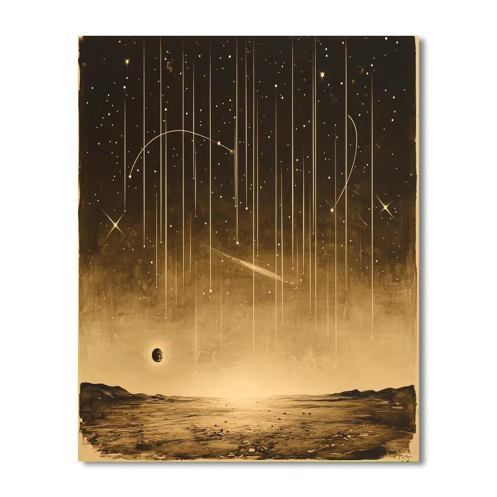 Leonardo Da Vinci Inspired Meteor Shower Tracings paint by color
