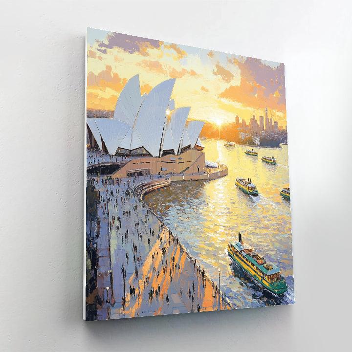 Sunrise Over Sydney Opera House From Circular Quay Sydney Australia DIY paint by numbers