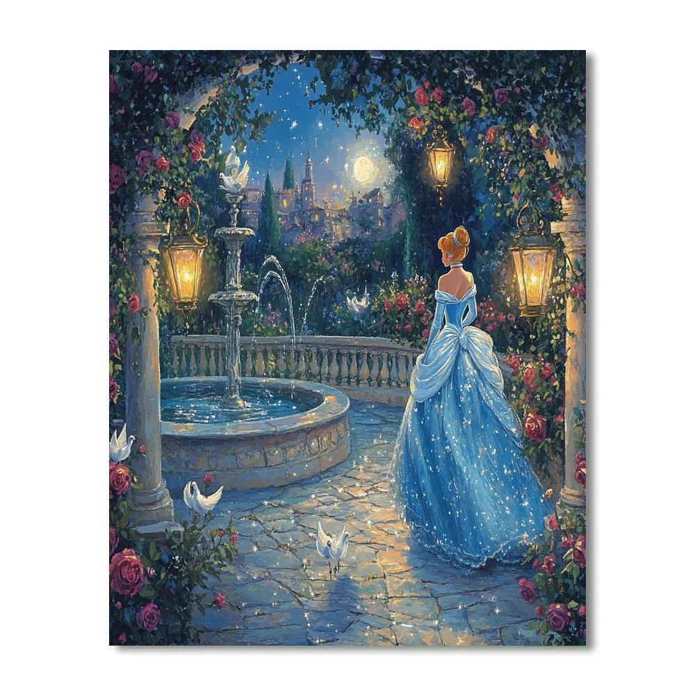 Cinderella Enchanted Garden Stroll Disney Inspired painting number kit