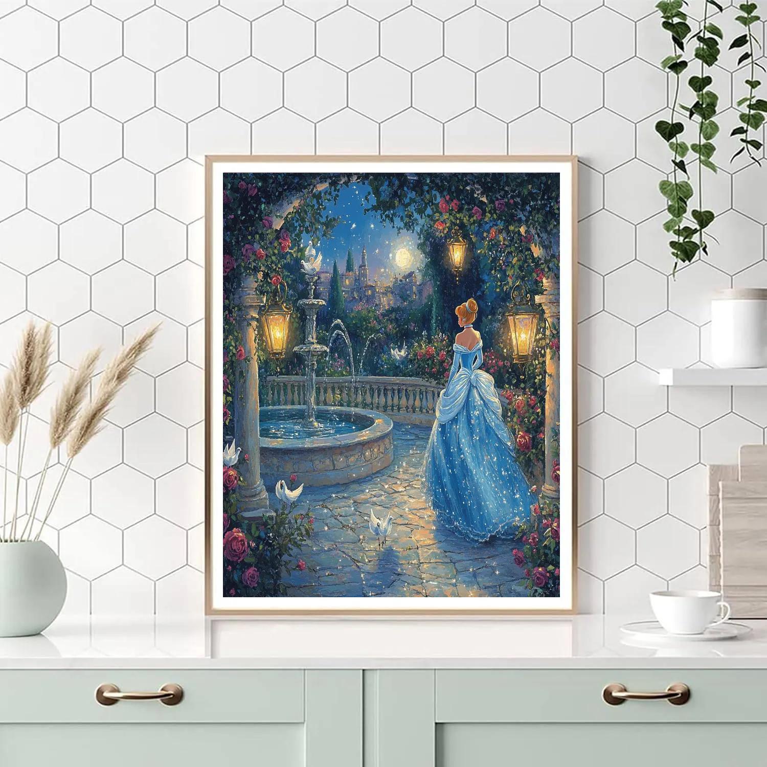 Cinderella Enchanted Garden Stroll Disney Inspired painting number kit