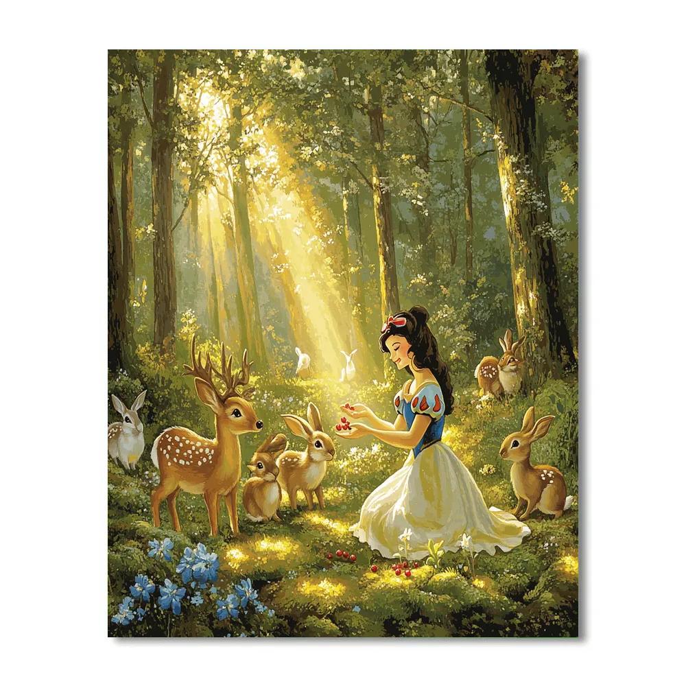 Snow White Forest Friends Gathering Disney Inspired Paint by numbers art