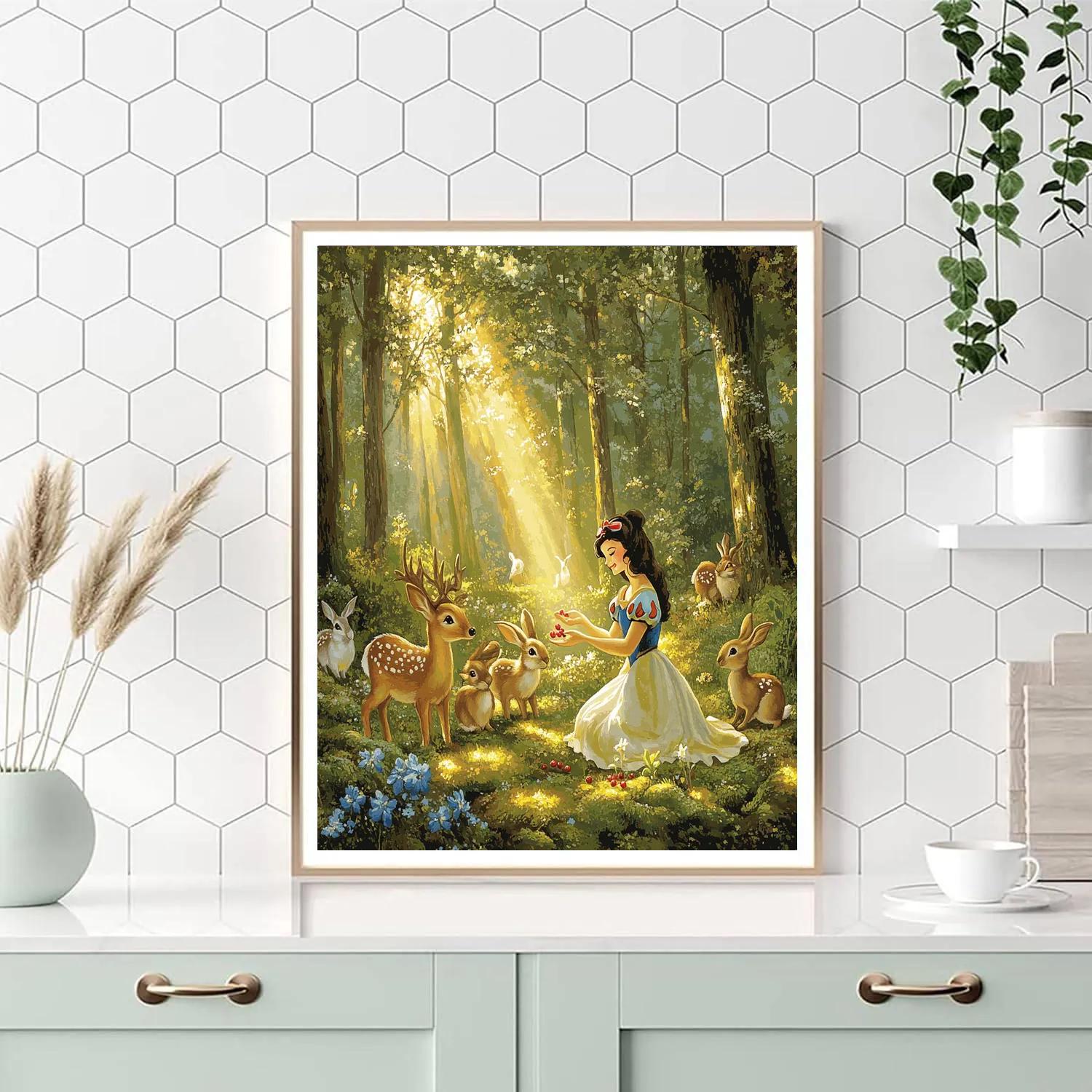 Snow White Forest Friends Gathering Disney Inspired Paint by numbers art
