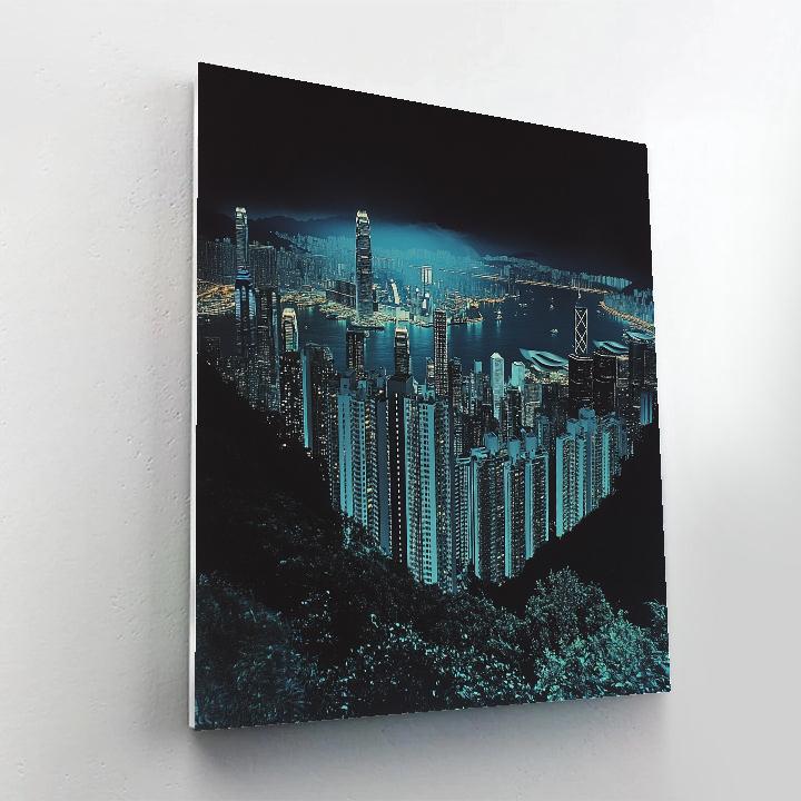 Night View From Victoria Peak Tram Station Hong Kong China Painting by numbers kit