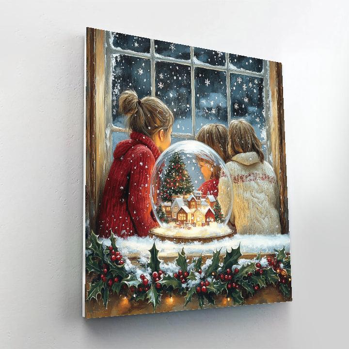 Snowglobe Wishes By The Window DIY paint by numbers