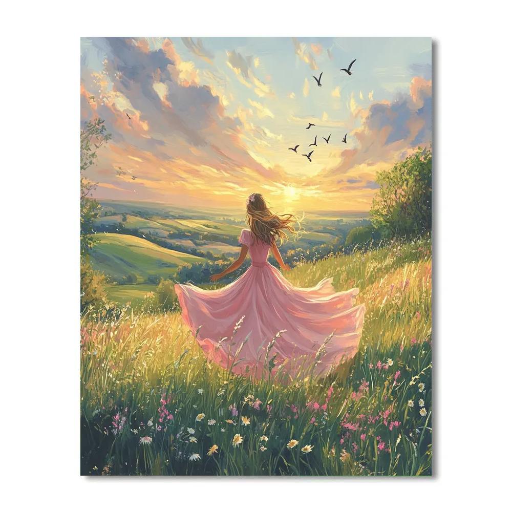Aurora Sunrise Meadow Dream Disney Inspired Painting by numbers kit
