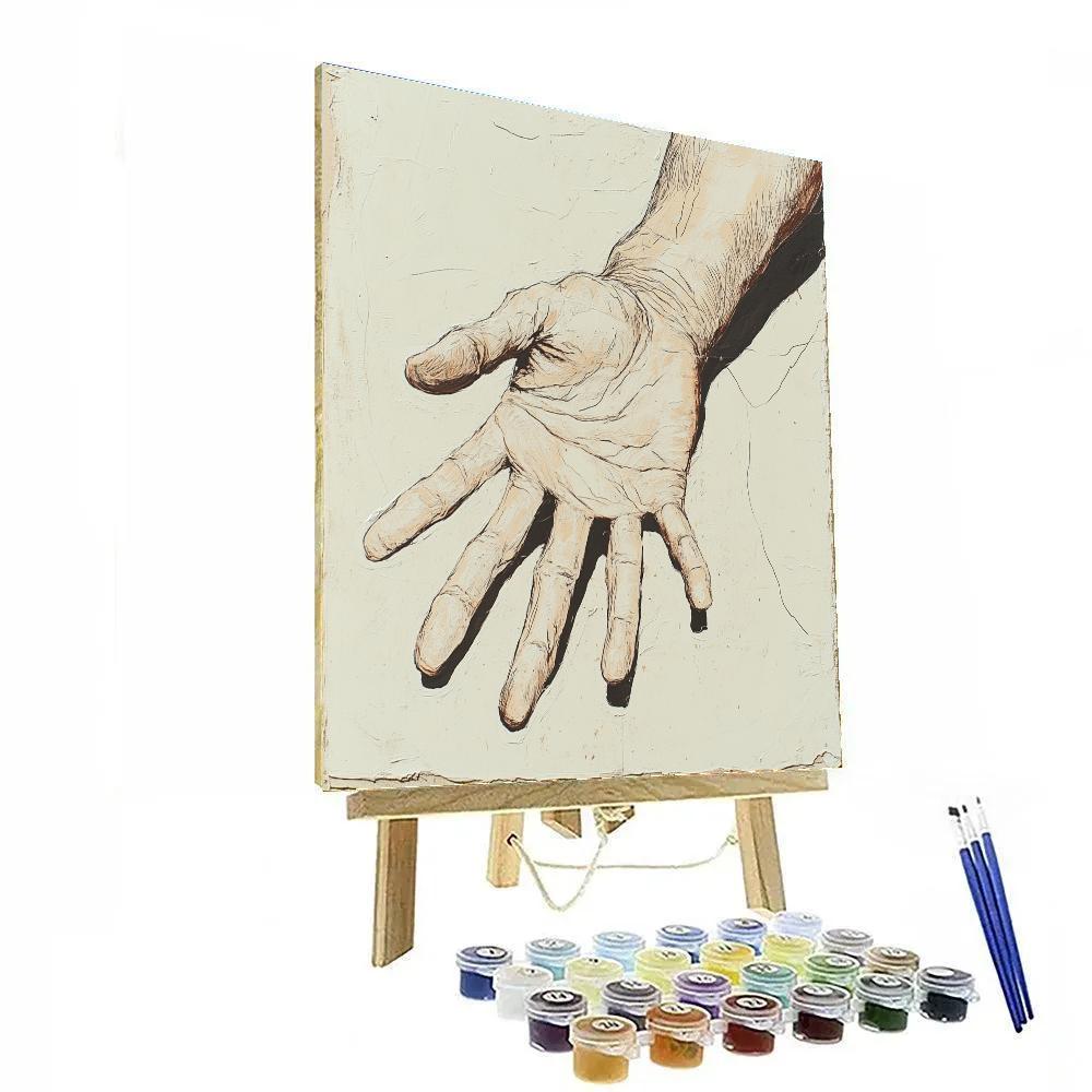 Egon Schiele Inspired Expressive Hands paint by color