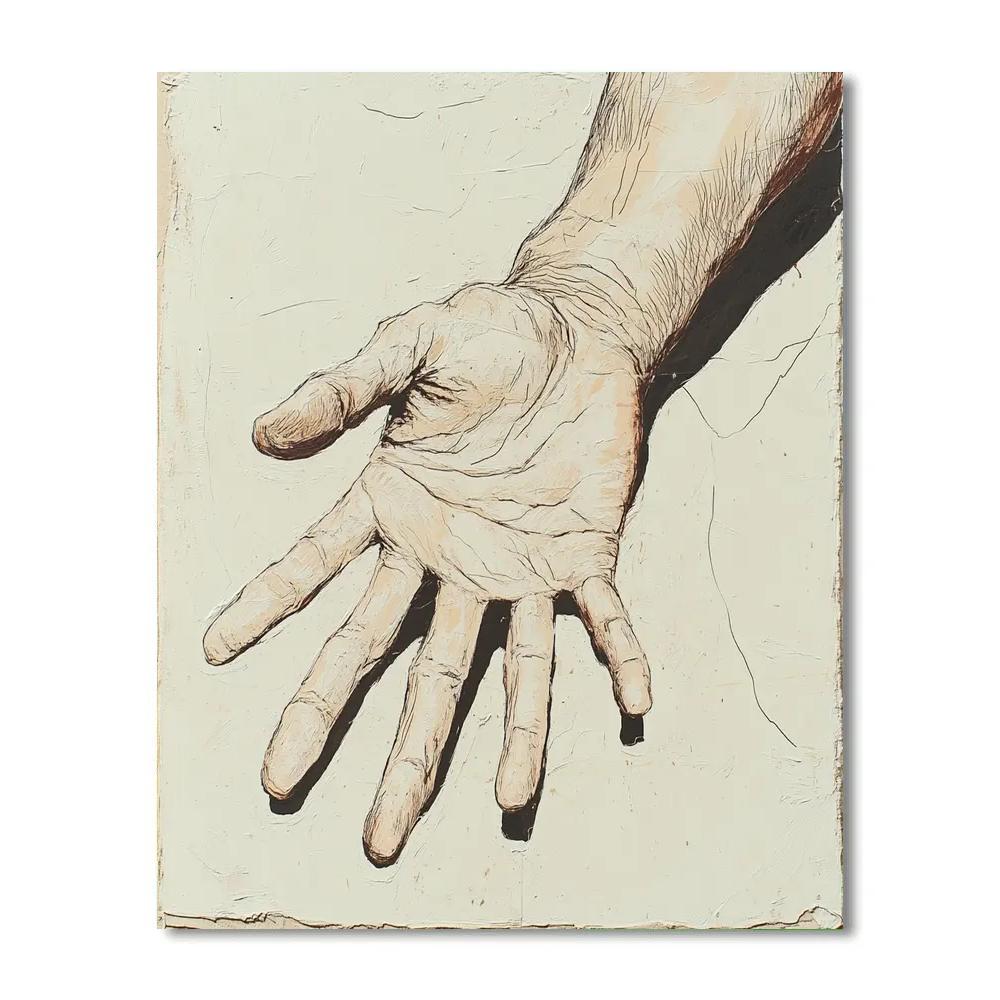 Egon Schiele Inspired Expressive Hands paint by color