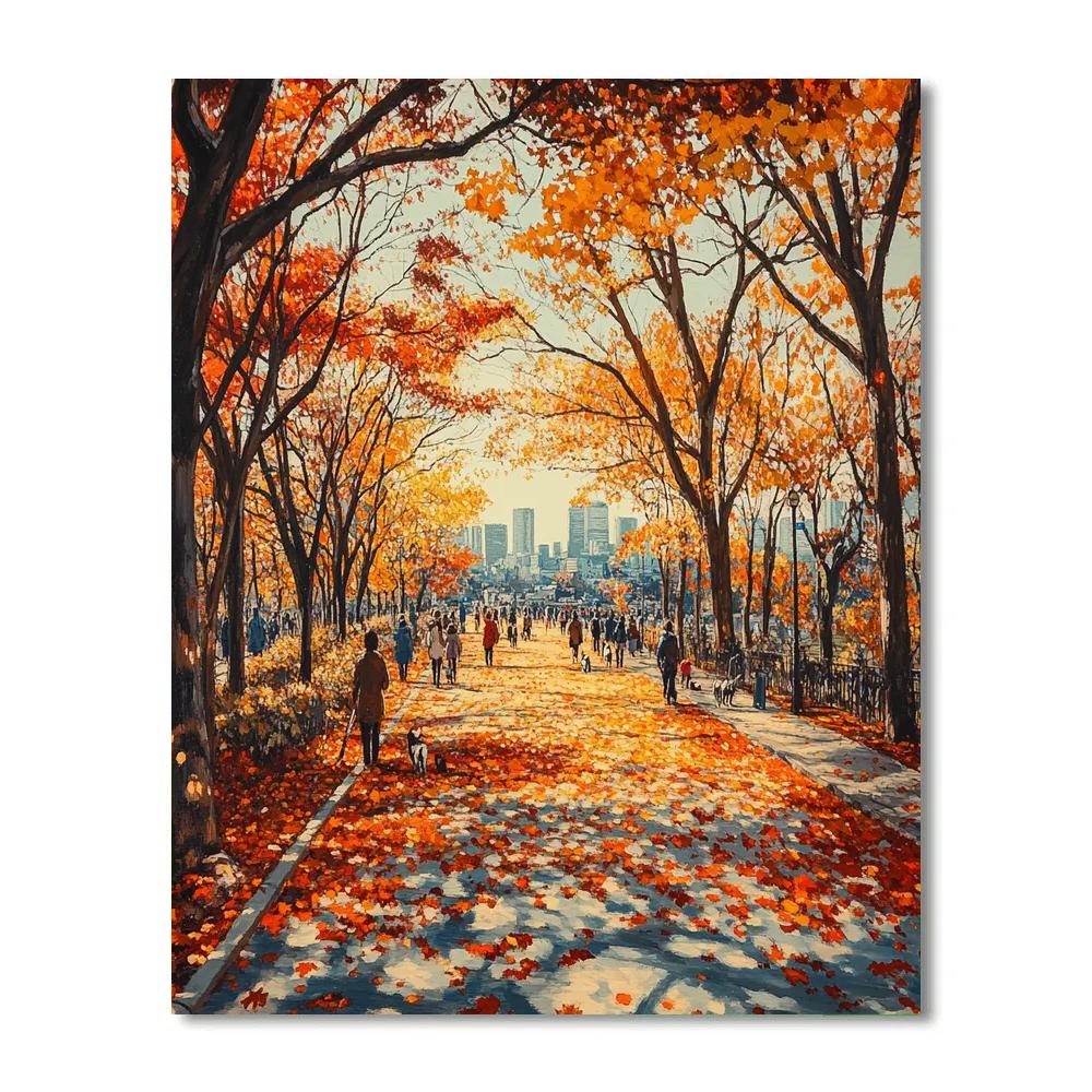 Autumn Path Through Ueno Park Tokyo Japan Paint by numbers kits