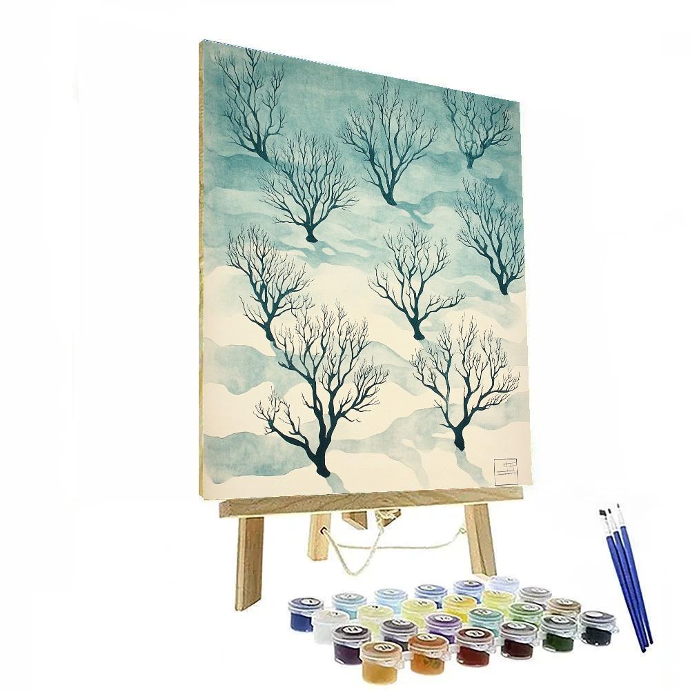 Leonardo Da Vinci Inspired Coral Shadow Labyrinth Paint by numbers art