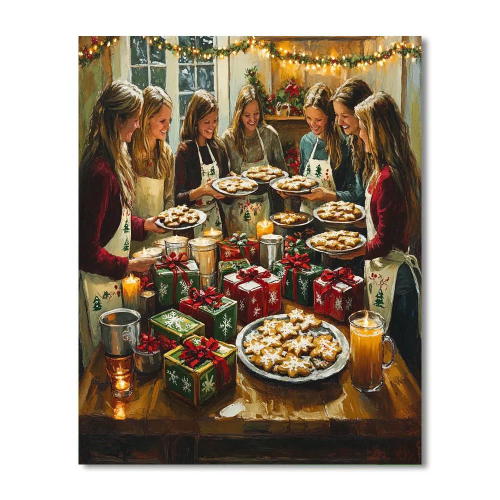 Candlelit Cookie Swap Number painting