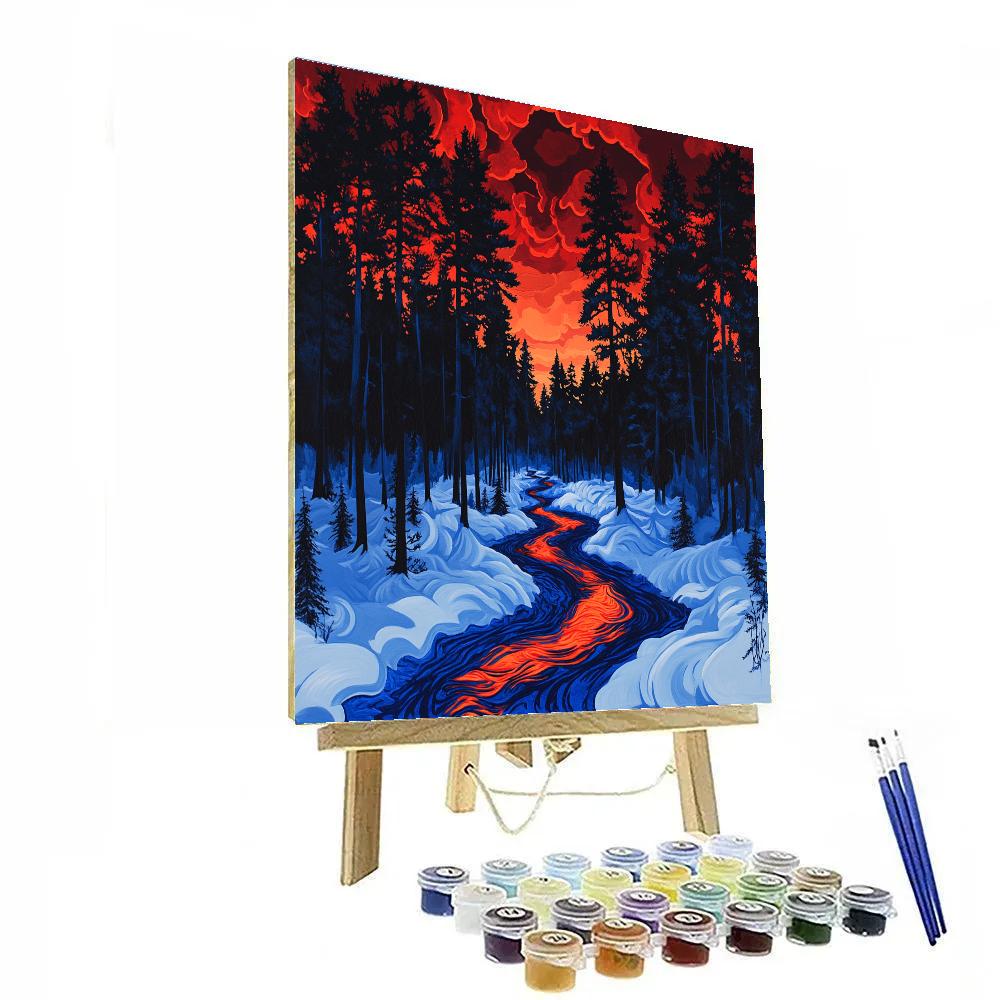 Munch Inspired Winter Forest Paint by numbers kits