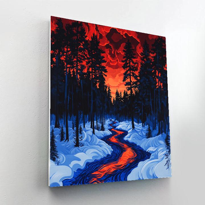 Munch Inspired Winter Forest Paint by numbers kits