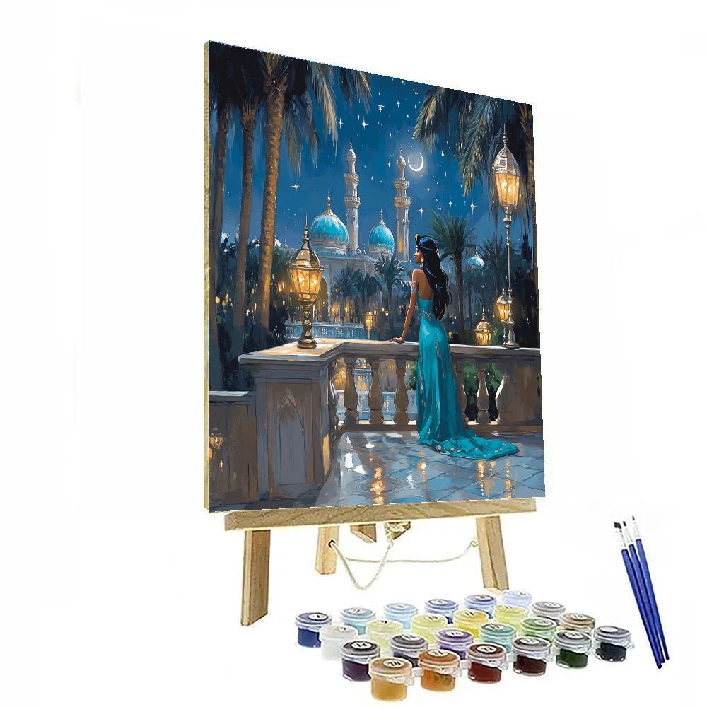 Jasmine Moonlit Palace Garden Disney Inspired paint by color