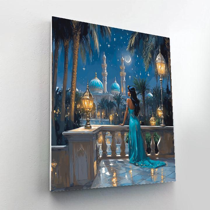 Jasmine Moonlit Palace Garden Disney Inspired paint by color