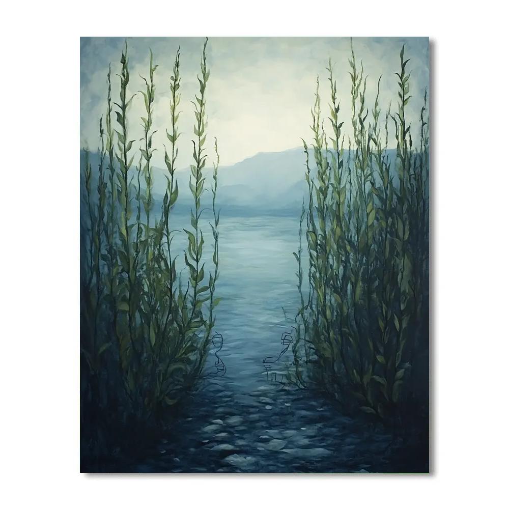 Leonardo Da Vinci Inspired Whispering Kelp Forest Number painting