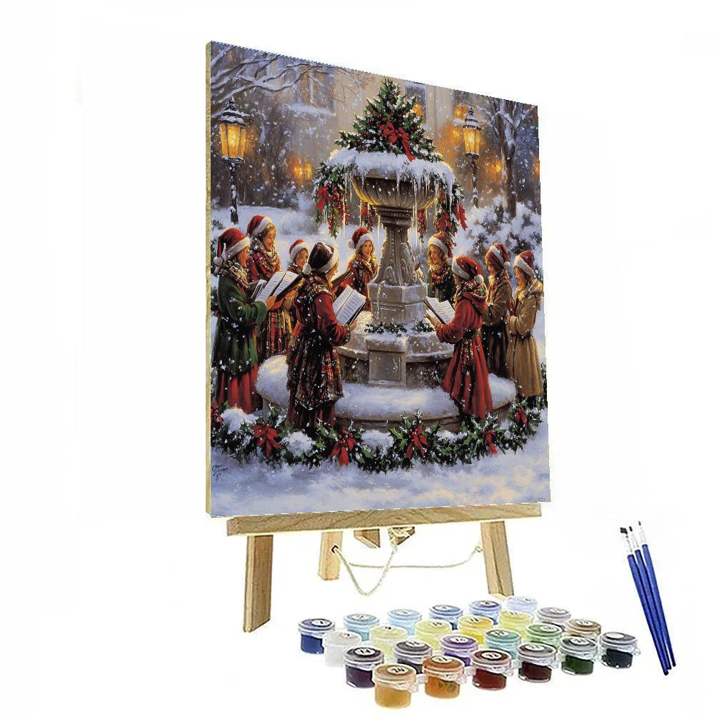 Choir At The Village Fountain Paint by numbers art