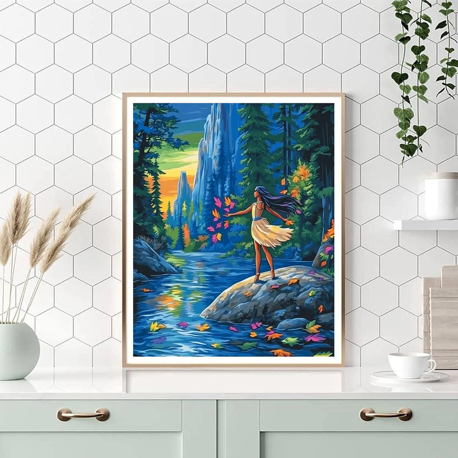 Pocahontas River Breeze Journey Disney Inspired painting number kit