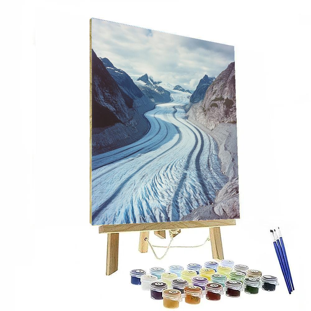 Leonardo Da Vinci Inspired Mountain Glacier Veins Painting by numbers kit